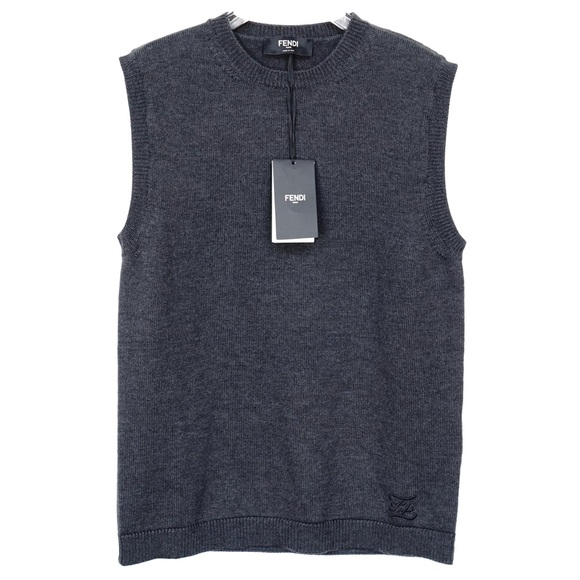 Fendi Logo Embroidered Virgin Wool Vest/Gilet NWT* - Picture 1 of 5